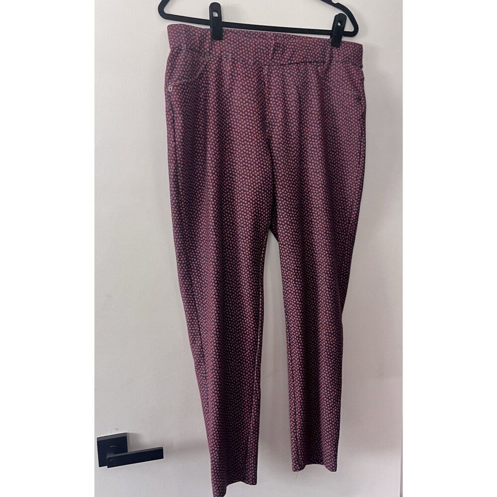 Michael Michael‎ Kors Printed Pull-On Pants Blue / Red Plus Size 1X